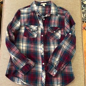 juniors plaid top